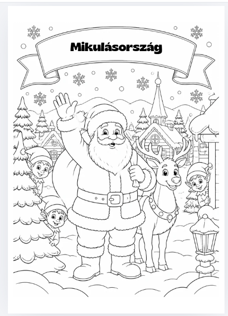 Mikulásország – letölthető kifestő (42 oldal)