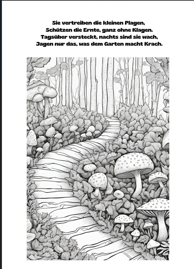 StachelPieks Malseite – Igel-Szene mit Strophe