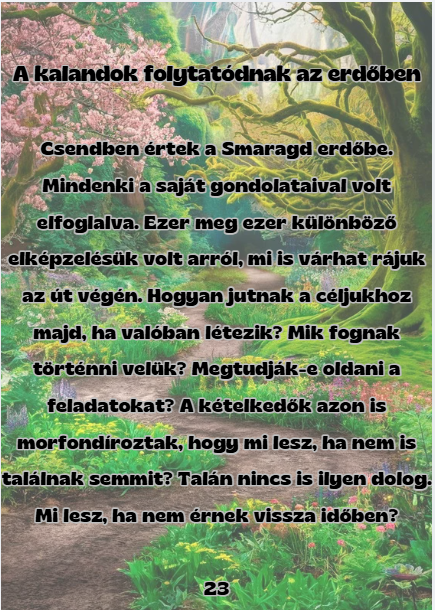 Kalandok a Smaragd erdőben – 1. kötet, illusztrált belső oldal