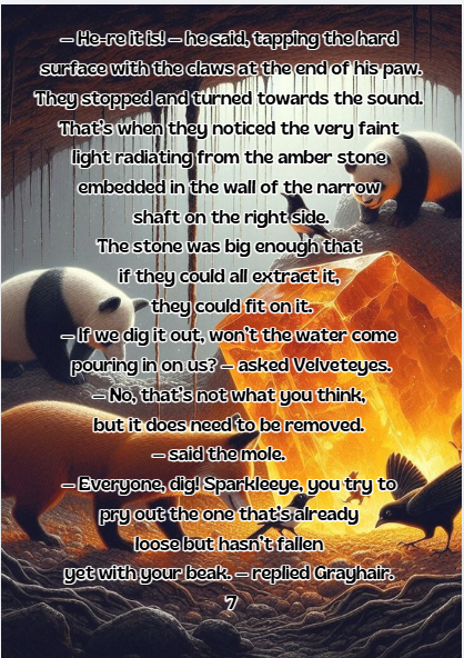 Volume Two, inside page: the mole and the glowing amber stone
