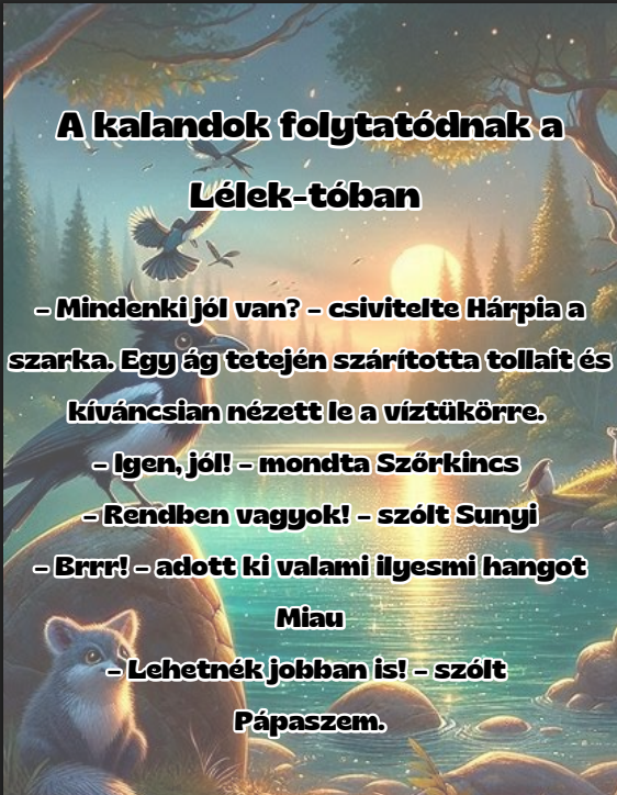 Kalandok a Smaragd erdőben – 3. kötet, nyitóoldal: A kalandok folytatódnak a Lélek-tóban
