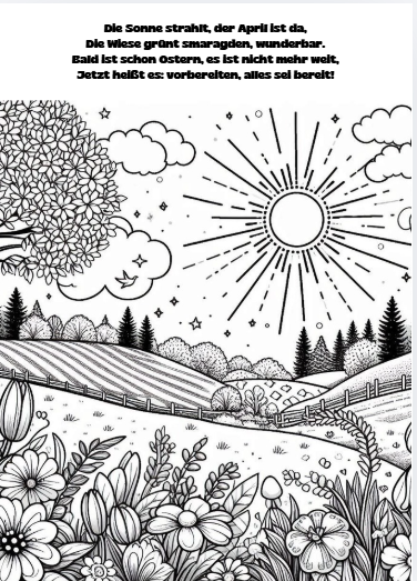 Die Ostergeschichte – gereimte, lehrreiche Malseiten